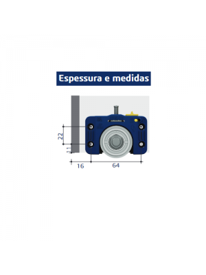 Sistema deslizante JP 360 guia universal para portas de 15mm - 20mm Kit   