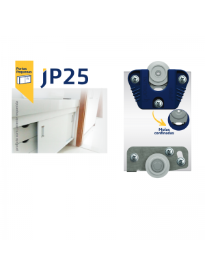 Sistema deslizante JP 25 para portas de 15mm - 20mm Kit   