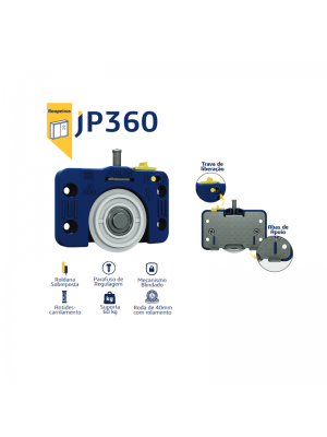 Sistema deslizante JP 360 guia universal para portas de 15mm - 20mm Kit   