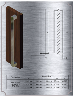 Puxador QUARTZO - 01 LADO - WF