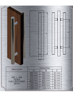 Puxador PETRA - Duplo - Tubular